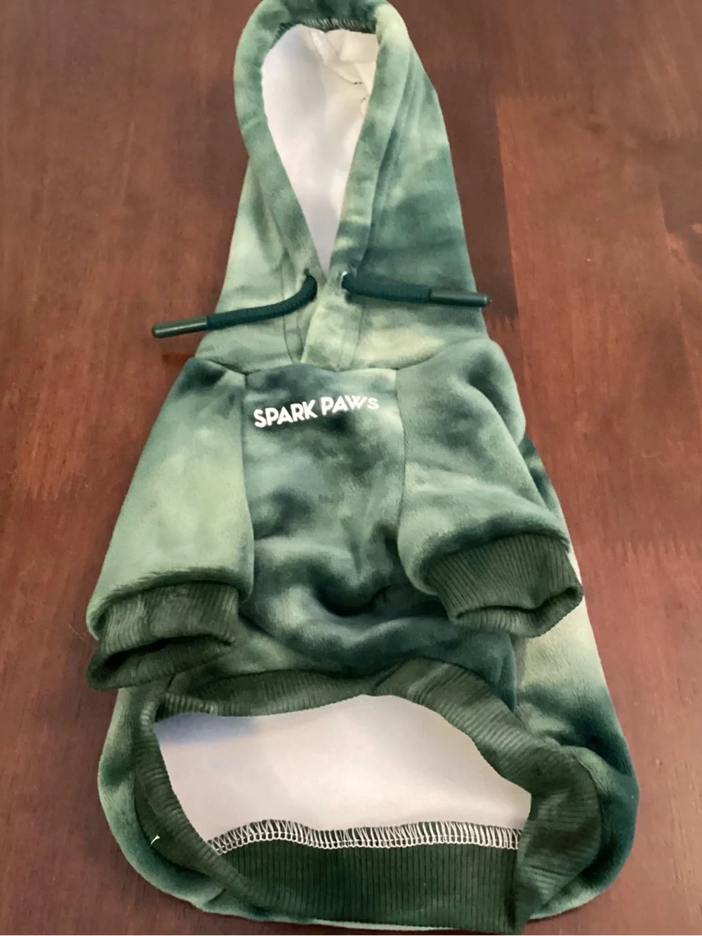 Spark Paws Green Plush Dog Hoodie XS new